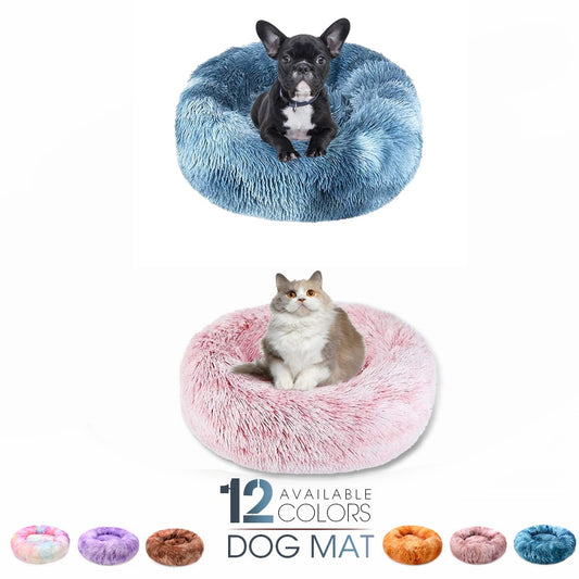 Round Dog Bed Soft Pet Bed Mat Blanket Cushion