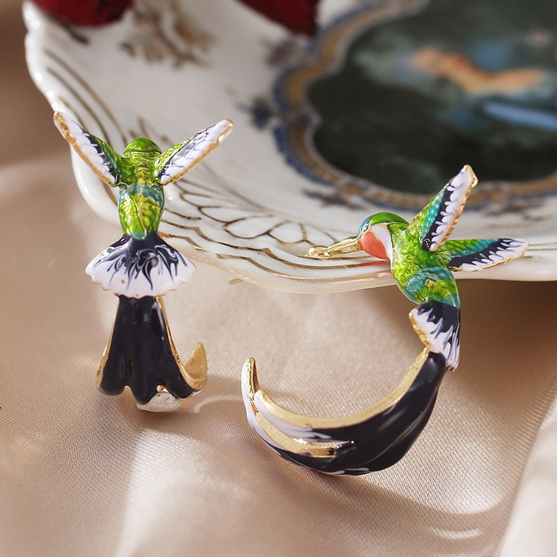 Bohemia Blue Hummingbird Earrings Bird