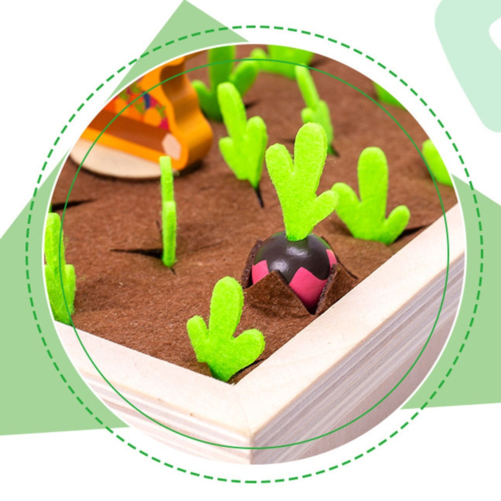 Harvest Carrot Kids Wooden Montessori Toys Block Set