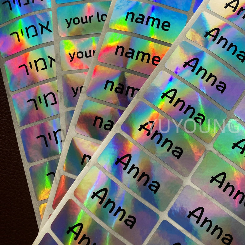 Silver Laser Personalized Tag Stickers Customize