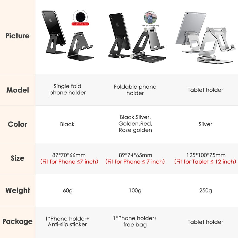 Phone Holder Stand Metal Phone Holder