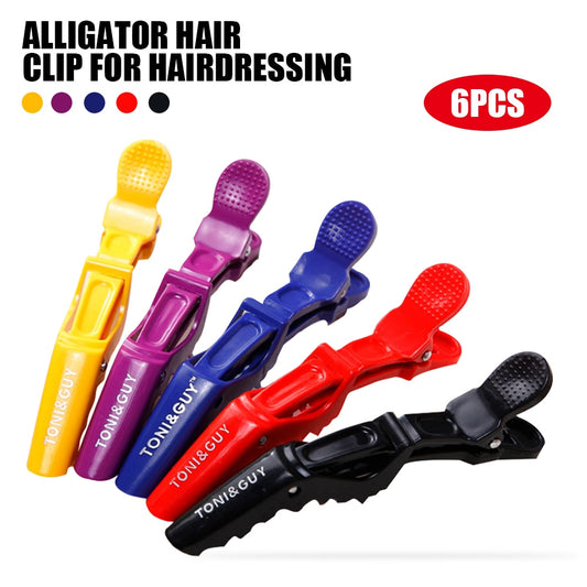 6 pieces lot Plastic Hair Clip Hairdressing Clamps