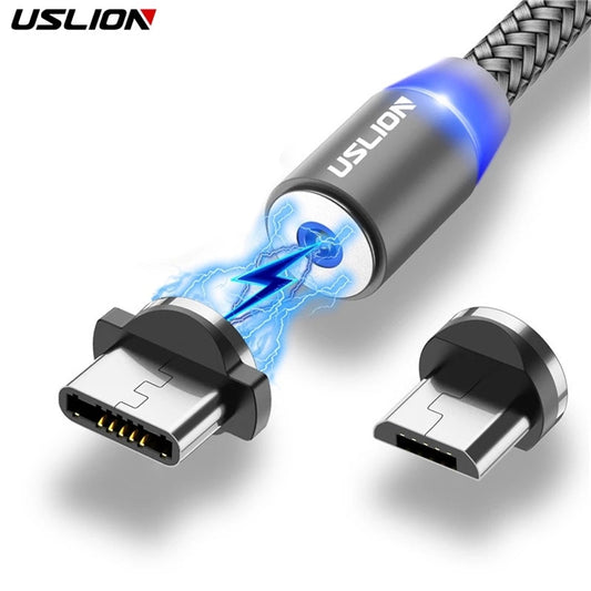 LED Magnetic USB Cable Fast Charging USB Type C Phone Cable