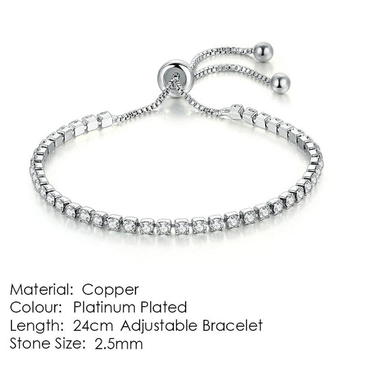 Tennis Bracelets Simple Blue Round Zircon Bracelet