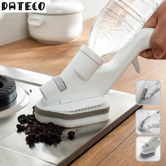 Multi-function kitchen cleaning brush set Press water spray