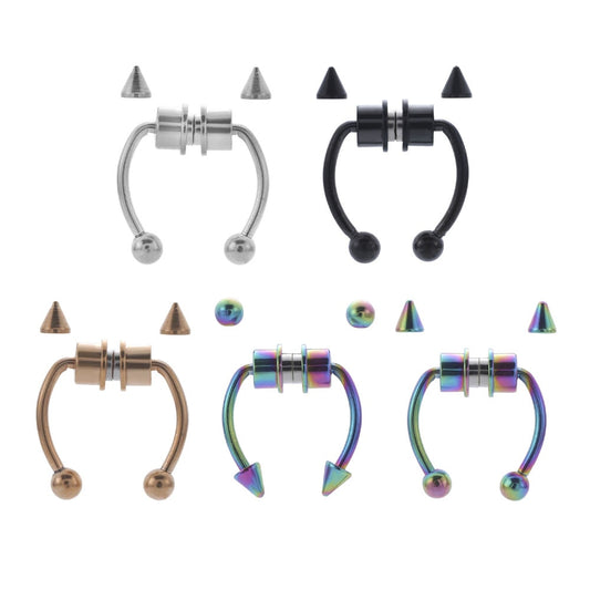 Fake Nose Ring Hoop Nose Septum Rings Stainless Steel Magnet Nose