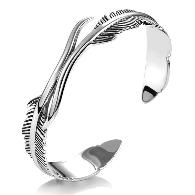 Original Leaf Feather Adjustable Couple Bangle