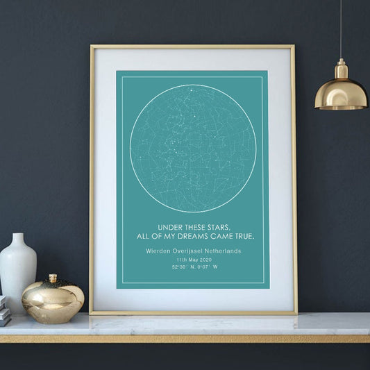 Custom Star Map Night Sky Canvas Painting Wedding