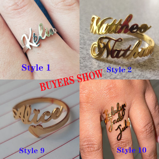 Customized Name Rings Personalized Stackable Name