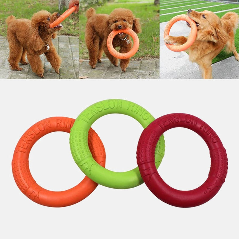 Portable Dog Chew Toys Flying Discs Toys Ring Outdoor