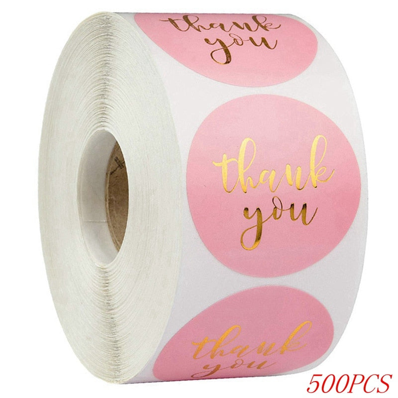 Blue Thank You Stickers For Envelope Sealing Labels