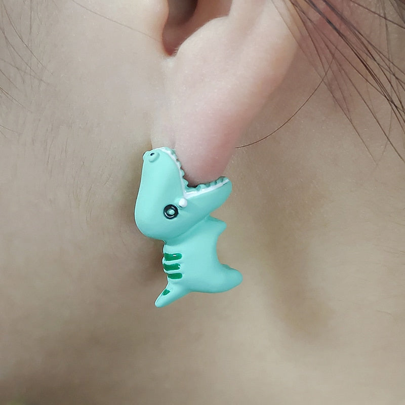 1 Pair Cute Animal Bite Earring Cartoon Soft Clay Animal Earrings