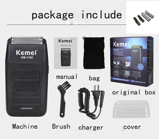 Kemei KM-1102 Rechargeable Cordless Shaver for Men
