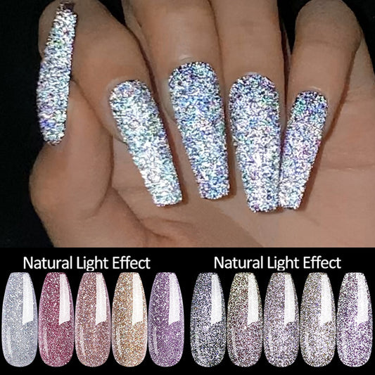 Beauty Sparkling Gel Nail Polish Reflective Glitter Nail Gel