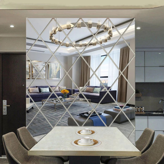 Diamonds 3D Mirror Stickers Acrylic Triangles Self-adhesive