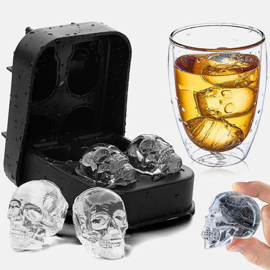 3D Skull Silicone Mold Ice Cube Maker Chocolate Mould Tray