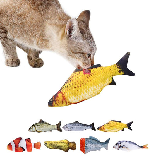 Pet Soft Plush 3D Fish Shape Cat Toy Interactive Fish Catnip Toys