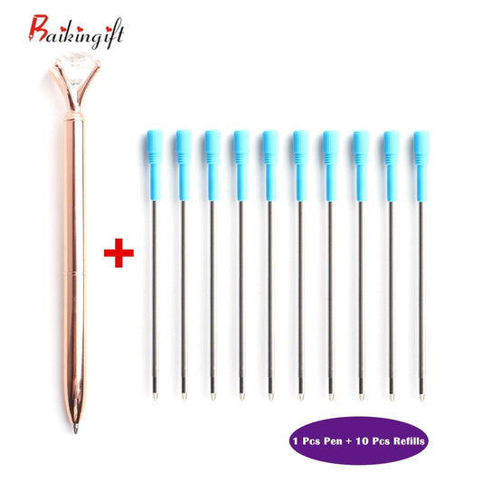 1 plus 10 Pieces Set Kawaii Stationery Ballpoint Pen