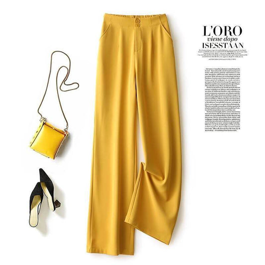 Korean loose straight-leg mopping chiffon suit pants
