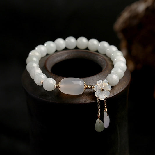 Natural Jade Emerald Agate Beads Bracelet