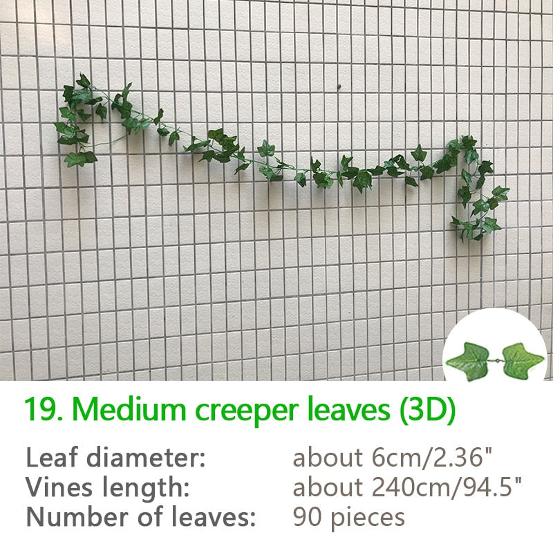 Green Silk Artificial Hanging Ivy Leaf Garland Plants Vine