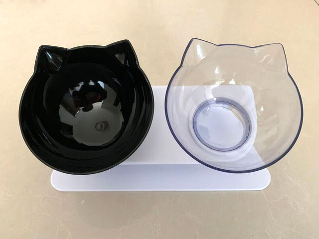 Non-Slip Double Cat Bowl Dog Bowl With Stand Pet Feeding Cat