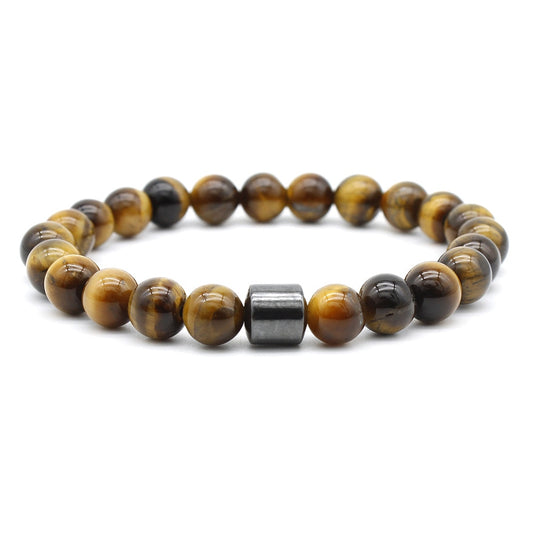 Natural Stone Beaded Bracelet Men Classic Lava Beads