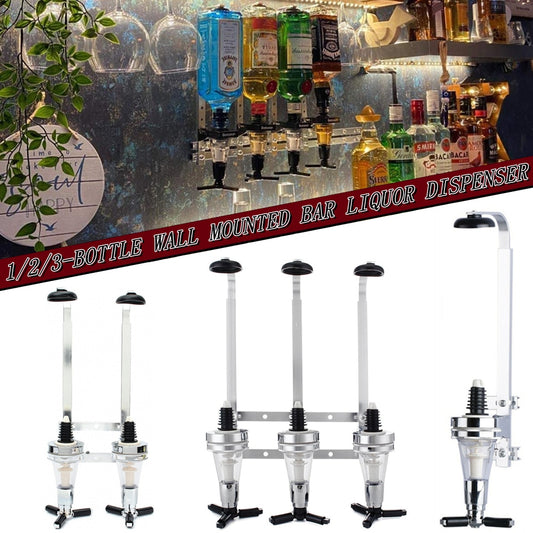 1-3 Bottle Liquor Dispenser Wall Mounted Cocktail Shaker
