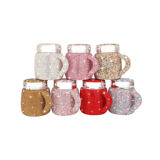 Sparkling Thermos Mug with Lid Ceramic Diamond