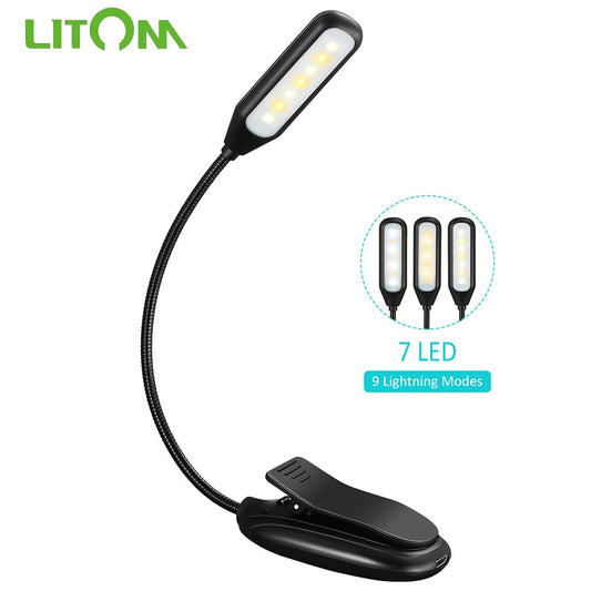 LITOM Portable Desk Reading Light Clip Light