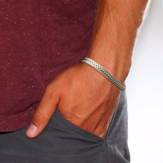 STYLISH STAINLESS STEEL BALI FOXTAIL CHAIN BRACELET