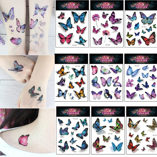 1 Pc Butterfly 3D Temporary Tattoo Sticker for Women Girls