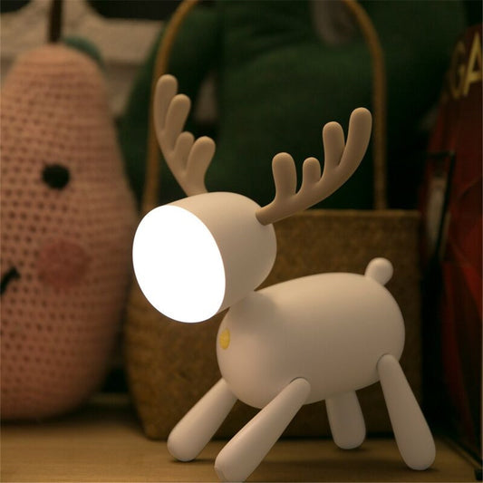 USB Rechargeable Cute Deer LED Night Lights Dimmable Bedside