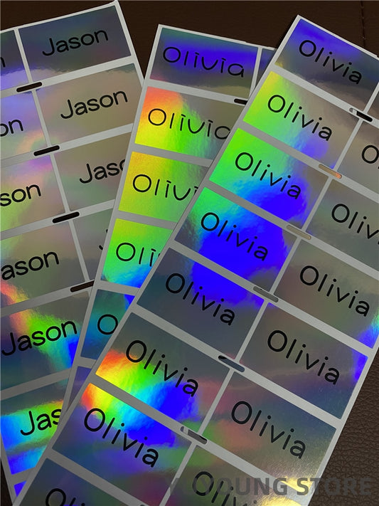 Silver Laser Personalized Tag Stickers Customize