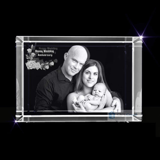 Personalized Custom 2D 3D Cube Crystal Frame Laser