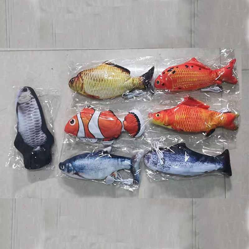 1 Piece Cat Wagging Catnip Toy 28CM Dancing Moving Floppy Fish Cats Toy