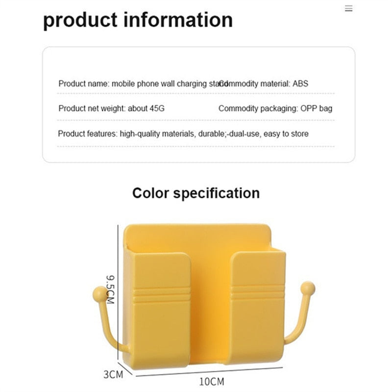 1 to 2 Pieces Self-Adhesive Wall Mount Phone Holder