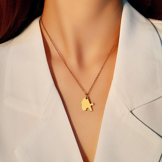 Engrave Stainless Steel Heart Puzzle Pendant