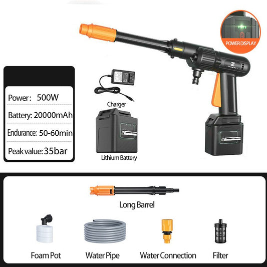 Electric Car Washer Gun 21V Wireless High Pressure Cleaner