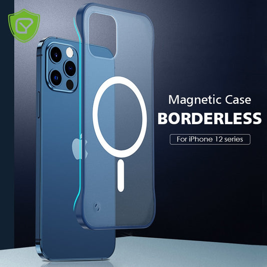 Magnetic Wireless Charging Case Matte Back Cover