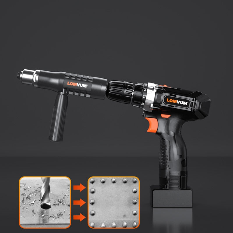 Electric Rivet Gun Riveting Adapter Insert Cordless Drill