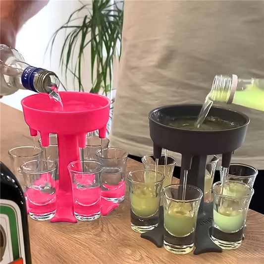 Liquor Dispenser 6 Shot Glass Wine Whisky Beer Dispenser