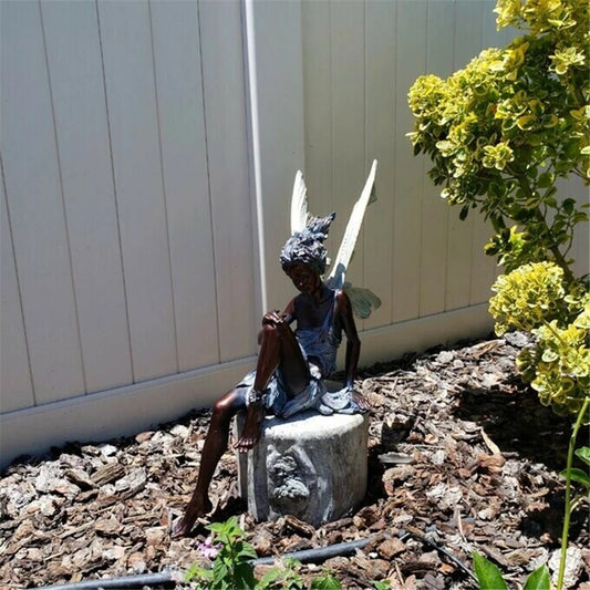 Sitting Fairy Statue Garden Ornament Landscaping