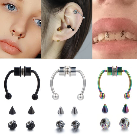 1piece U Shaped Stainless Fake Nose Ring