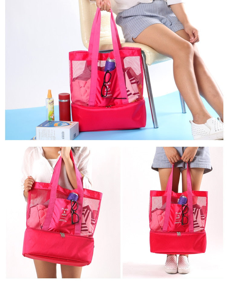 High Capacity Women Mesh Transparent Bag
