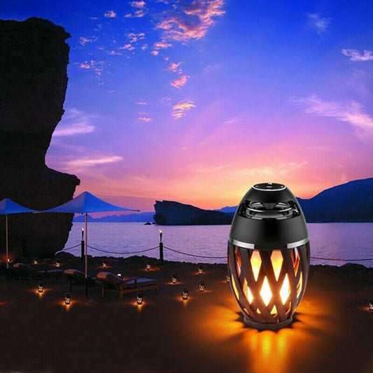 LED Flame Atmosphere Lamp Light Bluetooth Speaker