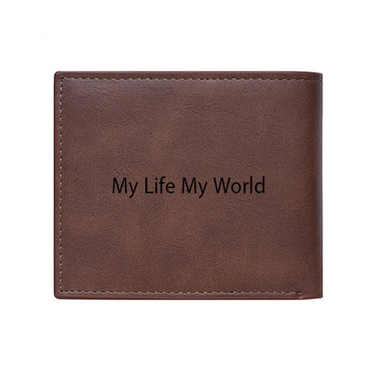 Personalized Photo Men Flip Wallet Dark Brown Wallets