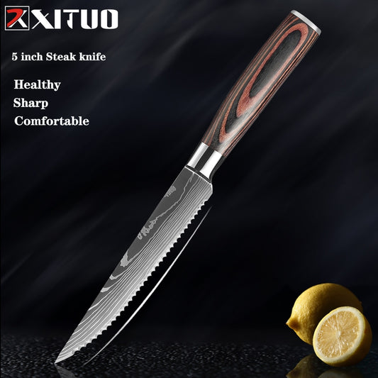 Chef knife Set Kitchen Knives Laser Damascus Pattern