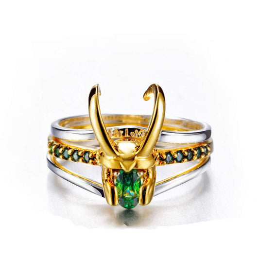Loki Ring Thor Loki Horns Helmet Matching Rings Set