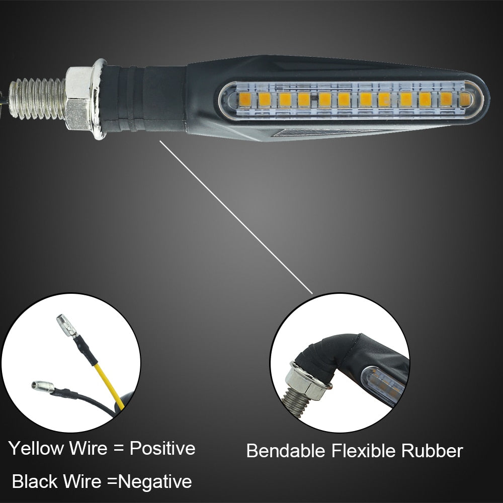 2Pieces LED Motorcycle Turn Signals Light Tail Flasher